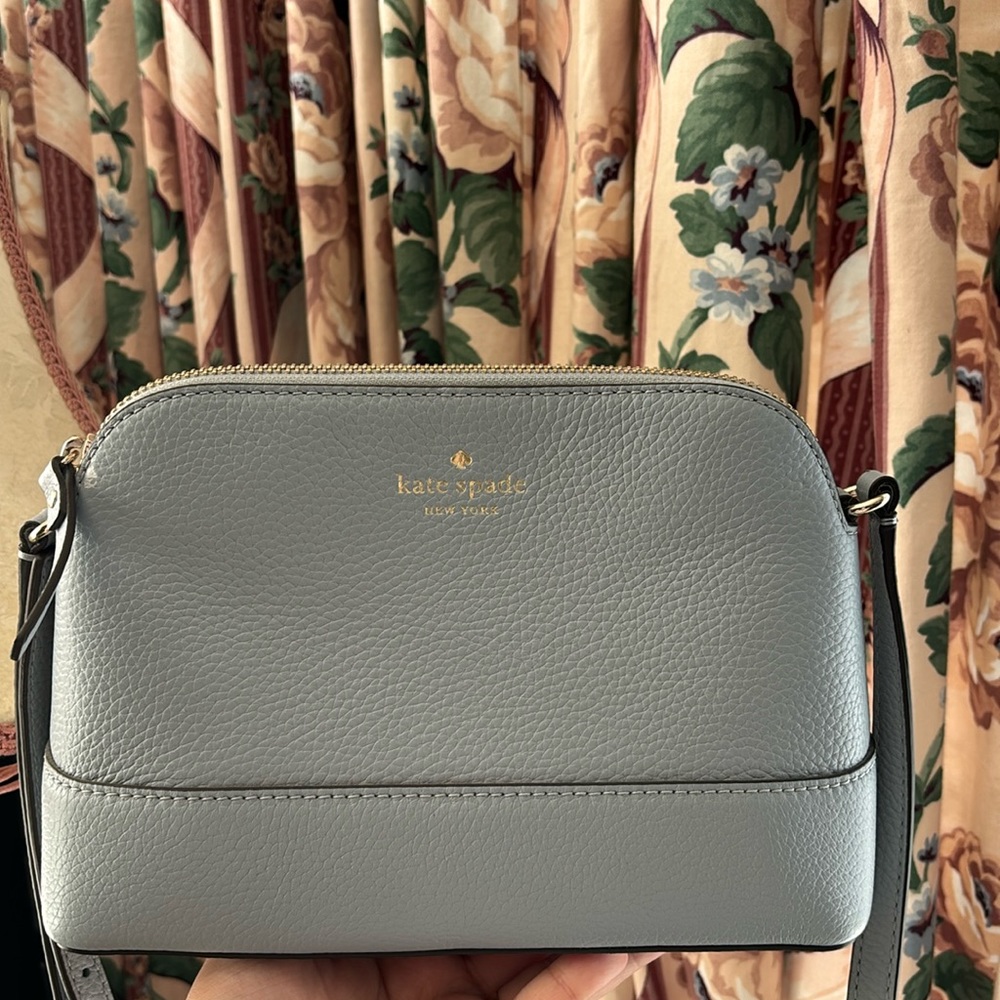 Kate Spade Southport Ave Hannah Leather Light Blue Crossbody Bag